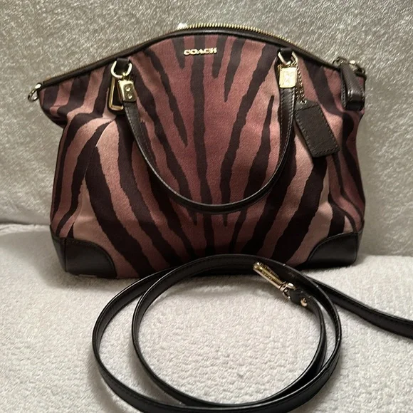Coach Black and Brown Tote Bag with Zebra Print - Picture 6 of 15